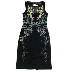 Sue Wong Nocturne Dress‎ Black Sequin Embellished Formal Evening Party